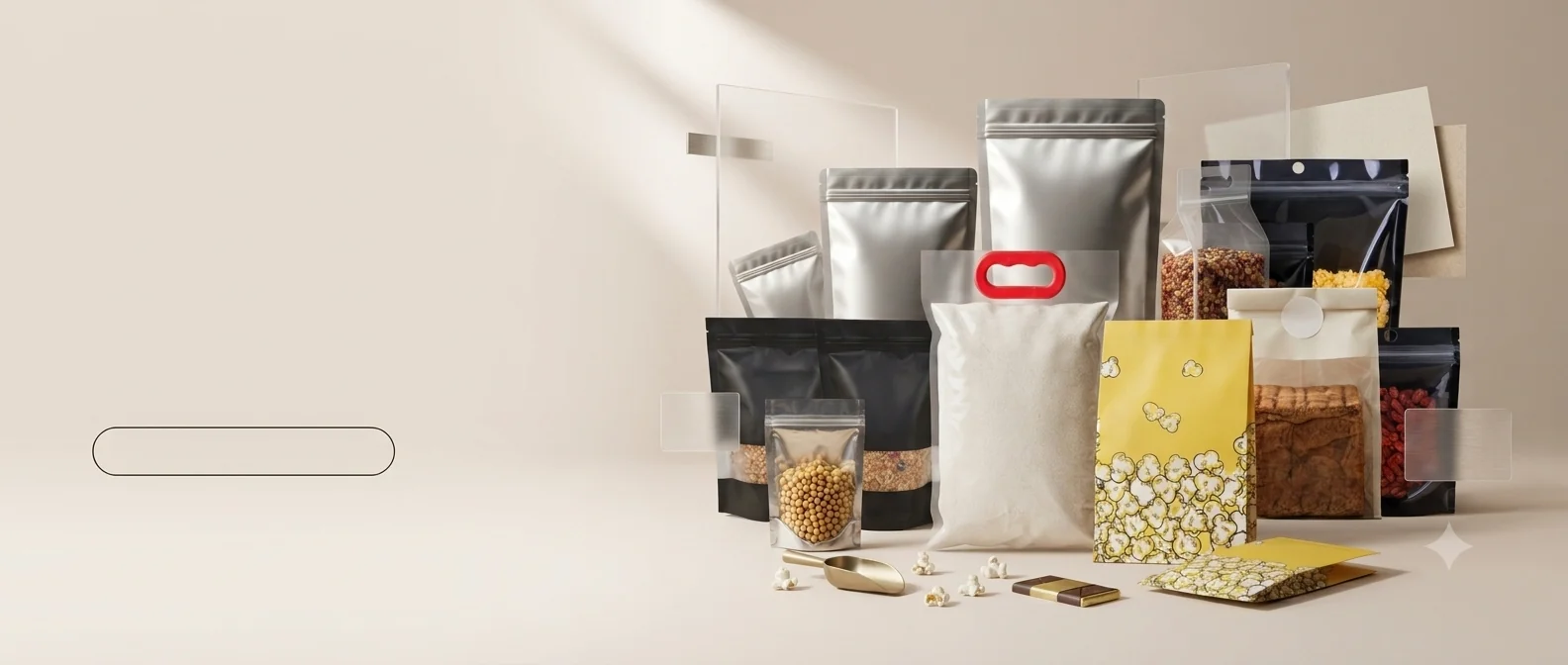 Stand-up pouches, paper bags and food containers from the packaging range